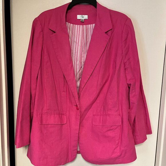 Studio Works Woman Pink Lined Blazer, Size 16W - Picture 1 of 2